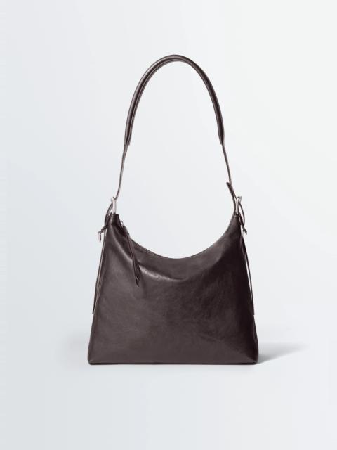 SMALL BELTED HOBO BAG IN LEATHER