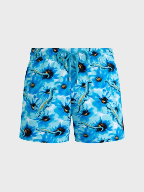 MEN STRETCH SHORT SWIM SHORTS POPPIES AND GECKOS