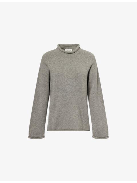 Reformation x Nara Smith Rolled-Trims Chamomile Wool Jumper