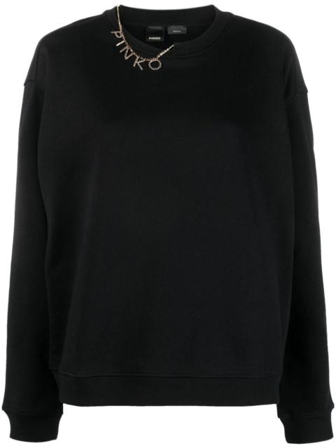 logo-charm cotton sweatshirt