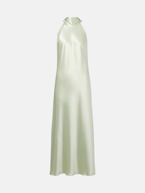 Sienna scarf-detail satin maxi dress