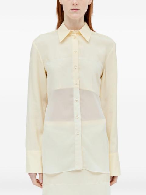 sheer panelled shirt