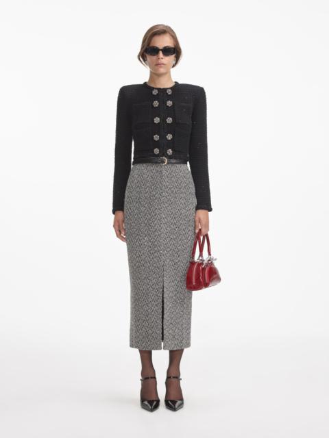 Black Textured Knit Jacket