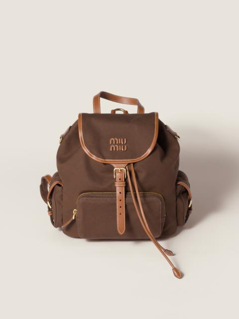 Canvas and leather backpack