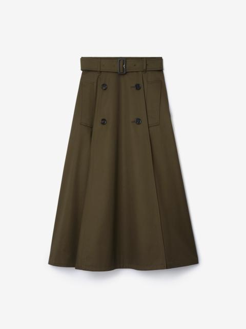 Gabardine Trench Midi Skirt
