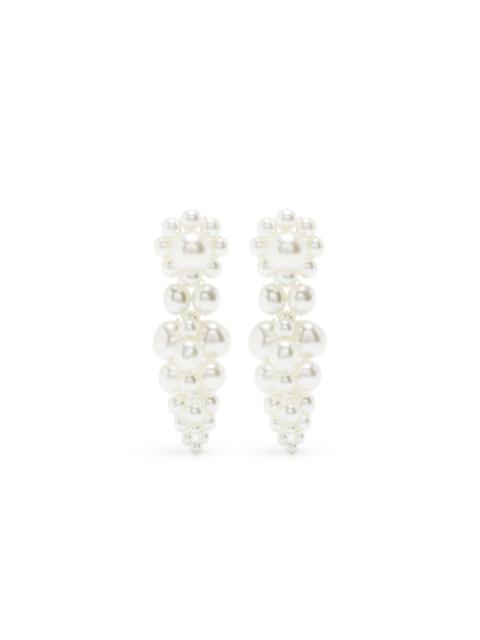 Mini Cluster faux-pearl drop earrings