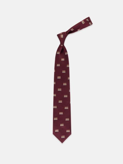 MADE-IN-ENGLAND BURGUNDY FOUR MONKEYS CLUB TIE