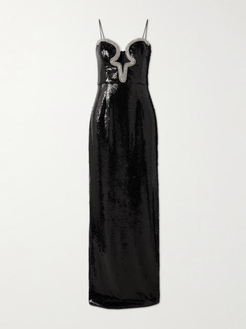 Lyra Cutout Embellished Sequined Stretch-jersey Gown