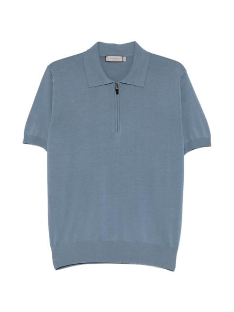 zip-up polo shirt