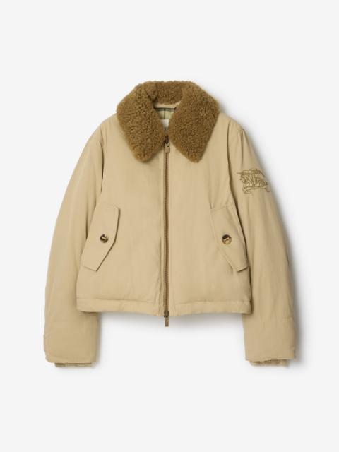 Shearling Collar Gabardine Jacket