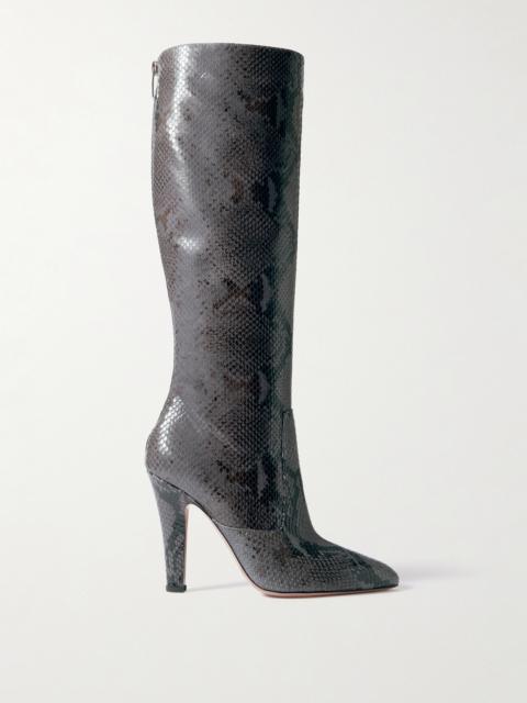 Elsa Snake-effect Leather Knee Boots