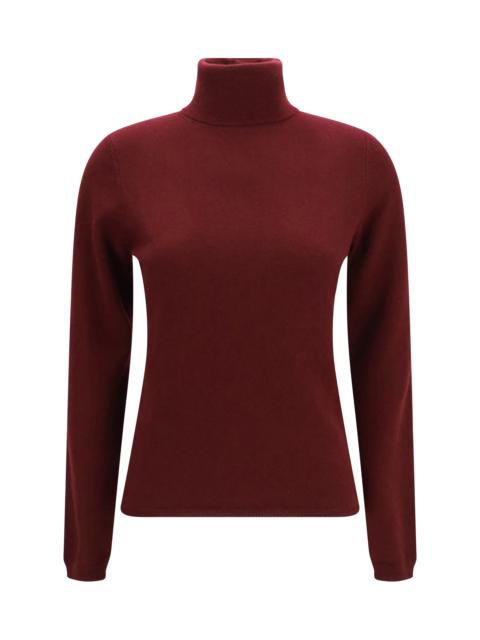 Allude Cashmere Turtleneck Sweater — Burgundy