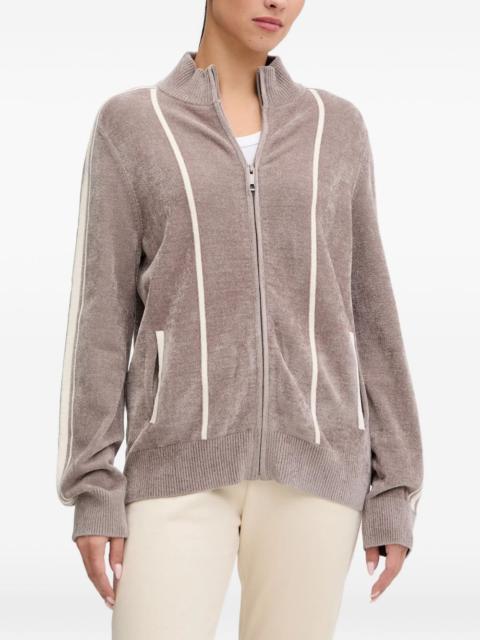 striped zip-up sweatshirt
