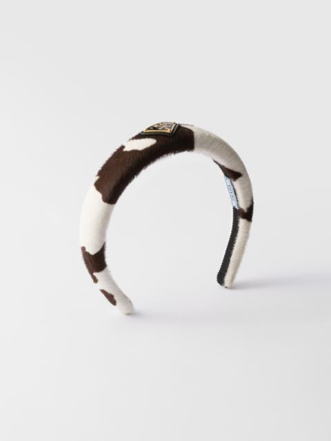 Printed leather headband
