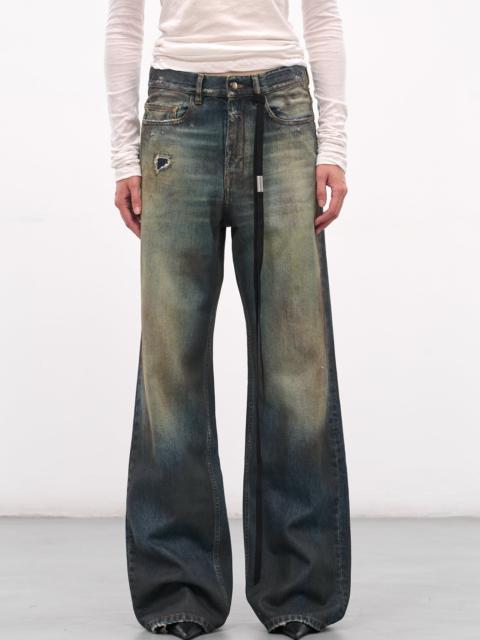 Blue Genoveva Distressed Flared Jeans