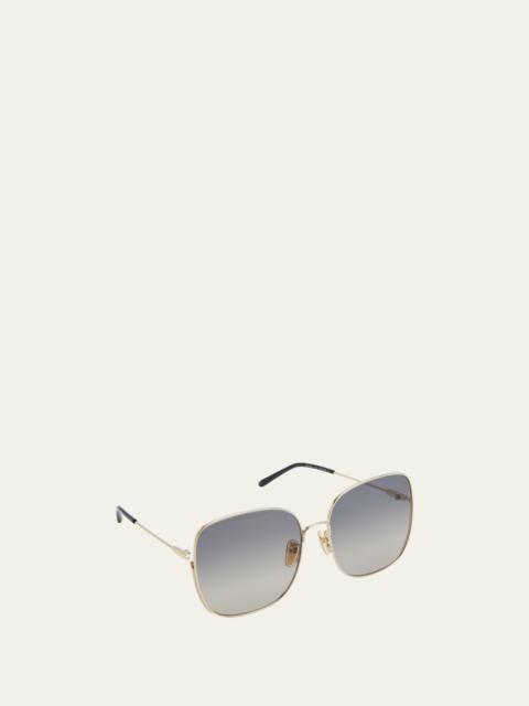 Gradient Square Metal Sunglasses