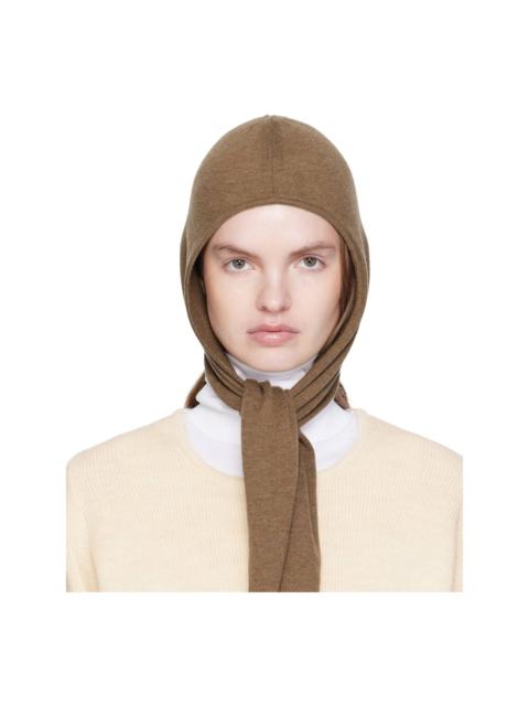 Brown Fine Wool Head Scarf Hood