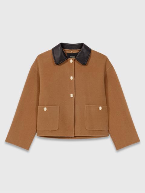 Double-faced coat with removable collar