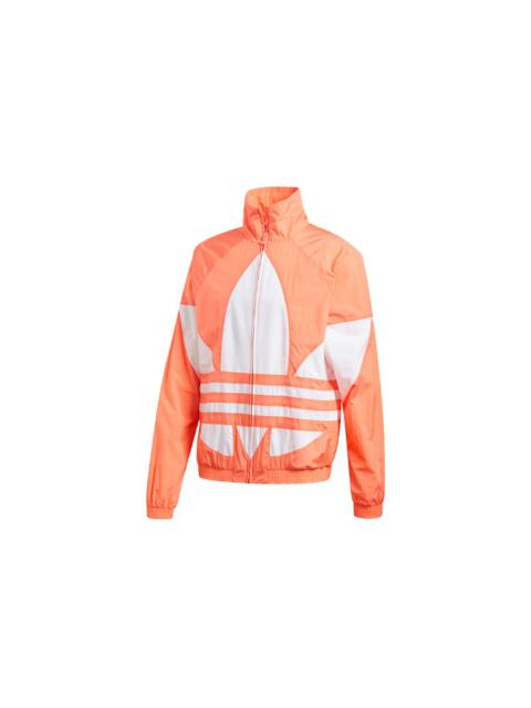 adidas originals SS20 Big Trefoil Track Jacket For Men Orange/White FM9890