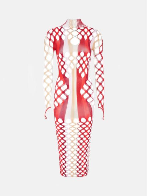 MARINA DRESS BURGUNDY STRIPE