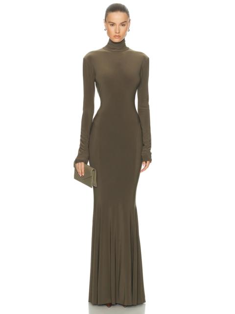 for FWRD Long Sleeve Turtleneck Fishtail Gown