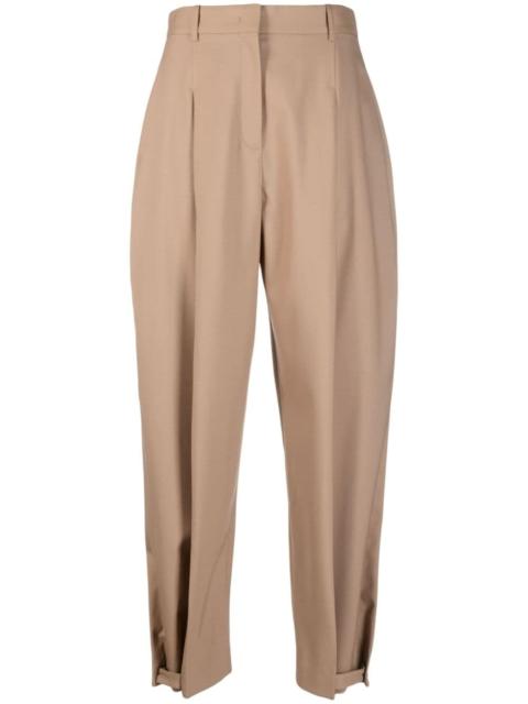 pleat-detail tapered trousers