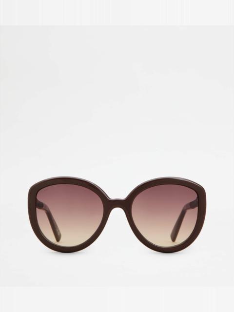 CAT-EYE SUNGLASSES - BURGUNDY
