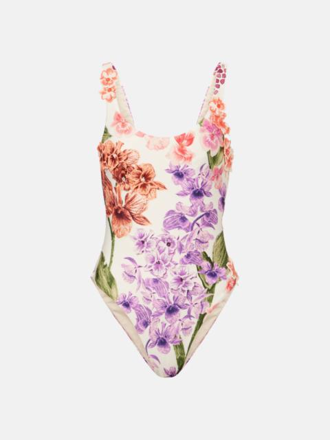 Floral-appliqué swimsuit