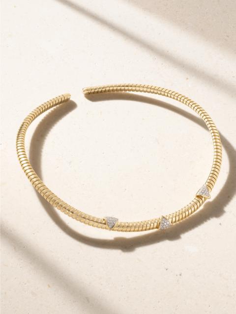 Trisolina 18-karat Gold Diamond Choker