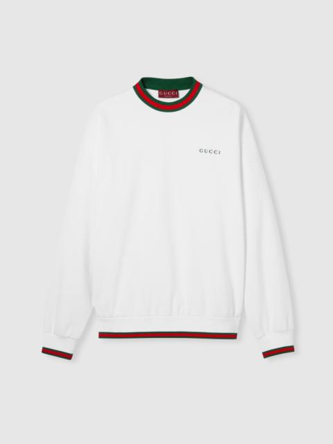 Cotton piquet sweatshirt with Web