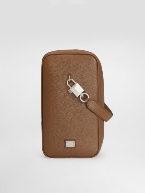 Lock calfskin handbag