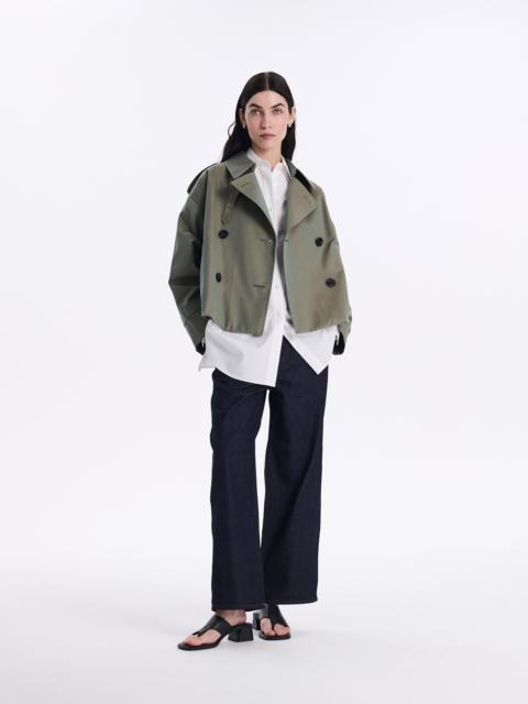 Eyemouth Gabardine Double Breasted Short Trench Coat