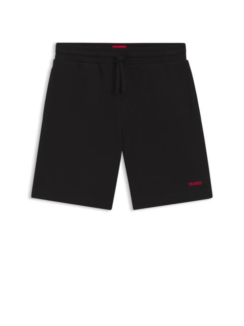 WAFFLE-STRUCTURED PAJAMA SHORTS WITH EMBROIDERED LOGO