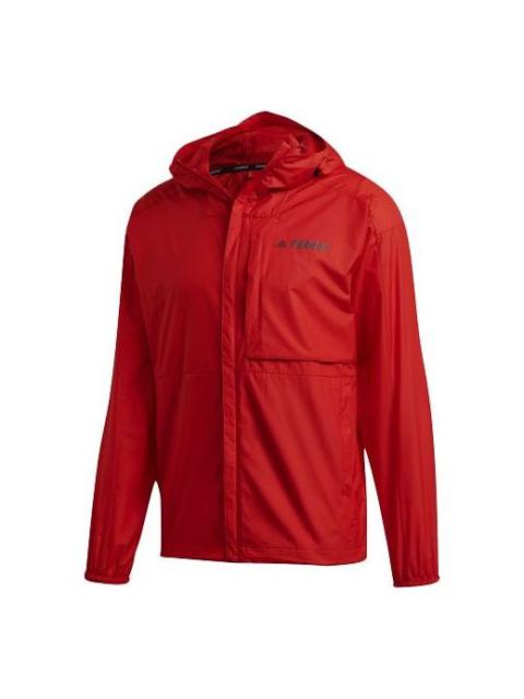 adidas Casual Sports hooded Long Sleeves Jacket Red GE9941