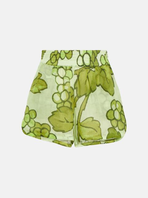 Printed ramie shorts