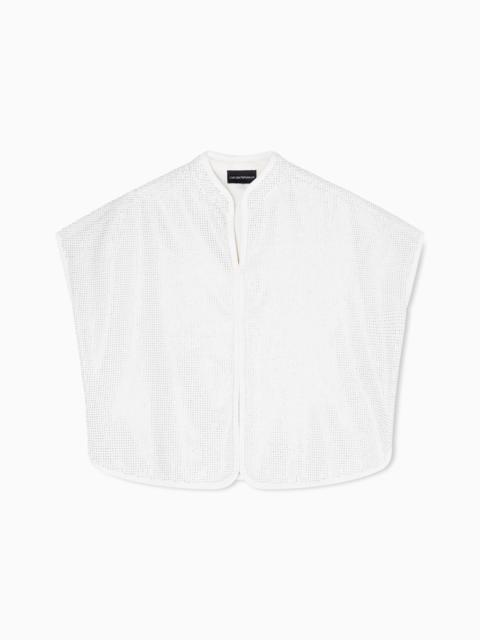 DRILL TOP WITH ALL-OVER MICRO STUDS