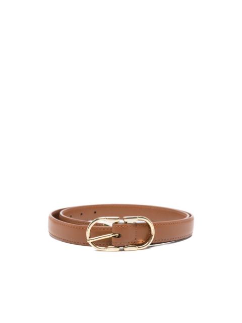 gold-tone buckle leather belt