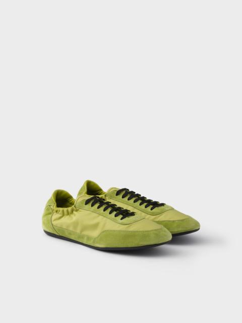 Collapse Re-Nylon and suede elasticized sneakers