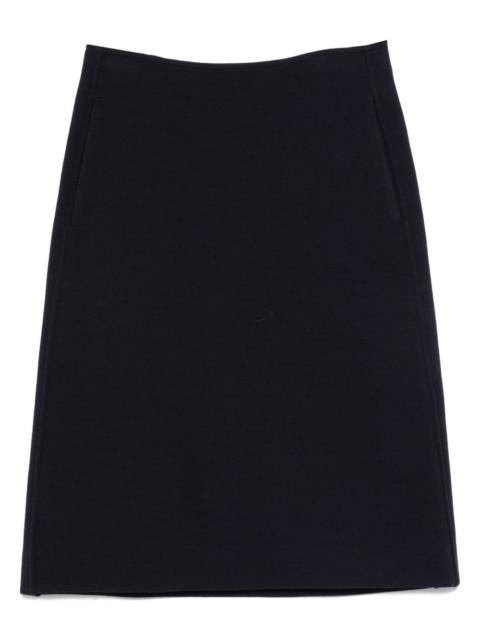 seam-pockets midi straight skirt