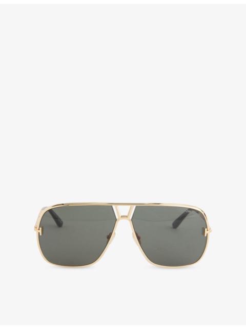 TF1204 Stavros Pilot-Frame Metal Sunglasses