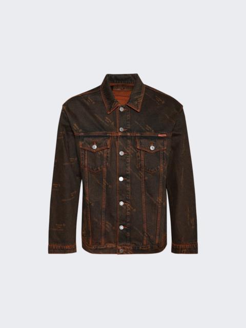 Oversized Denim Jacket Orange Laser