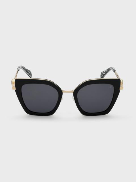 METAL SUNGLASSES WITH ACETATE FRONT