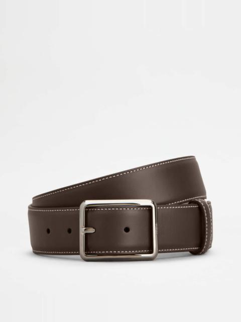 BELT IN LEATHER - BROWN