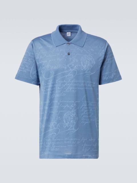 Scritto cotton piqué polo shirt