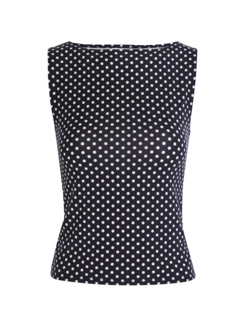 dusk knitted polka-dot top