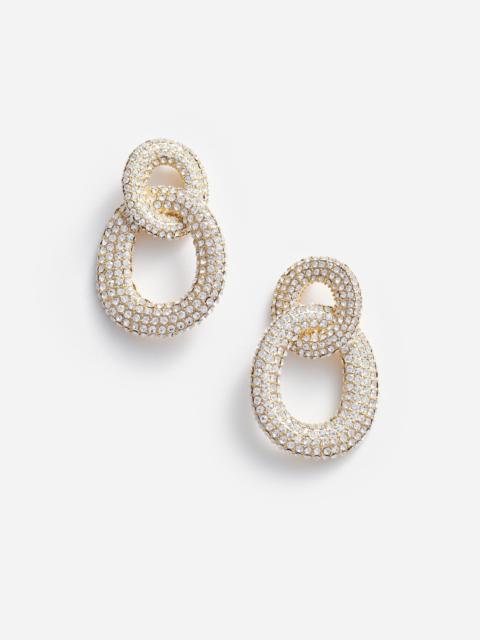 Gold Crystal Link Earrings