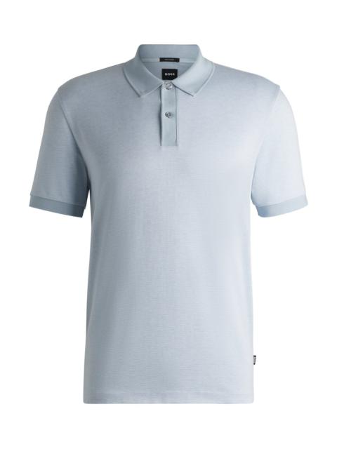 MERCERIZED-COTTON POLO SHIRT WITH MICRO PATTERN