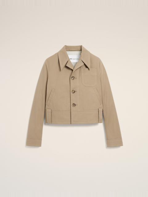 BEIGE COTTON BUTTONED JACKET