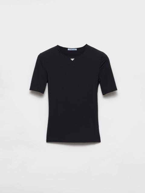 Short-sleeved stretch fabric T-shirt