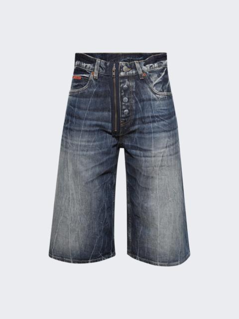 Zip Jean Short Blue Acid
